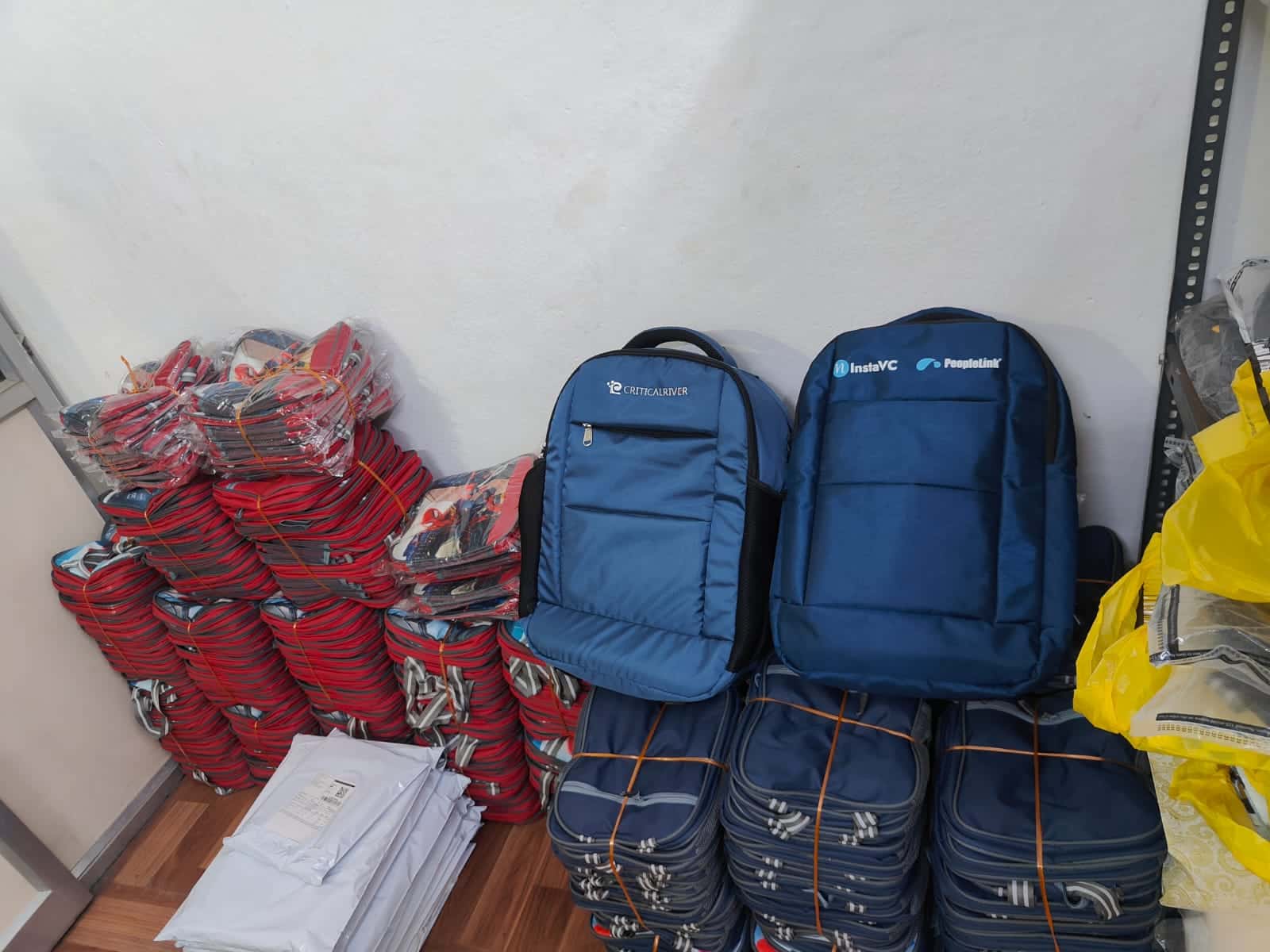 Branded corporate backpacks, bulk run made by ABM Bags