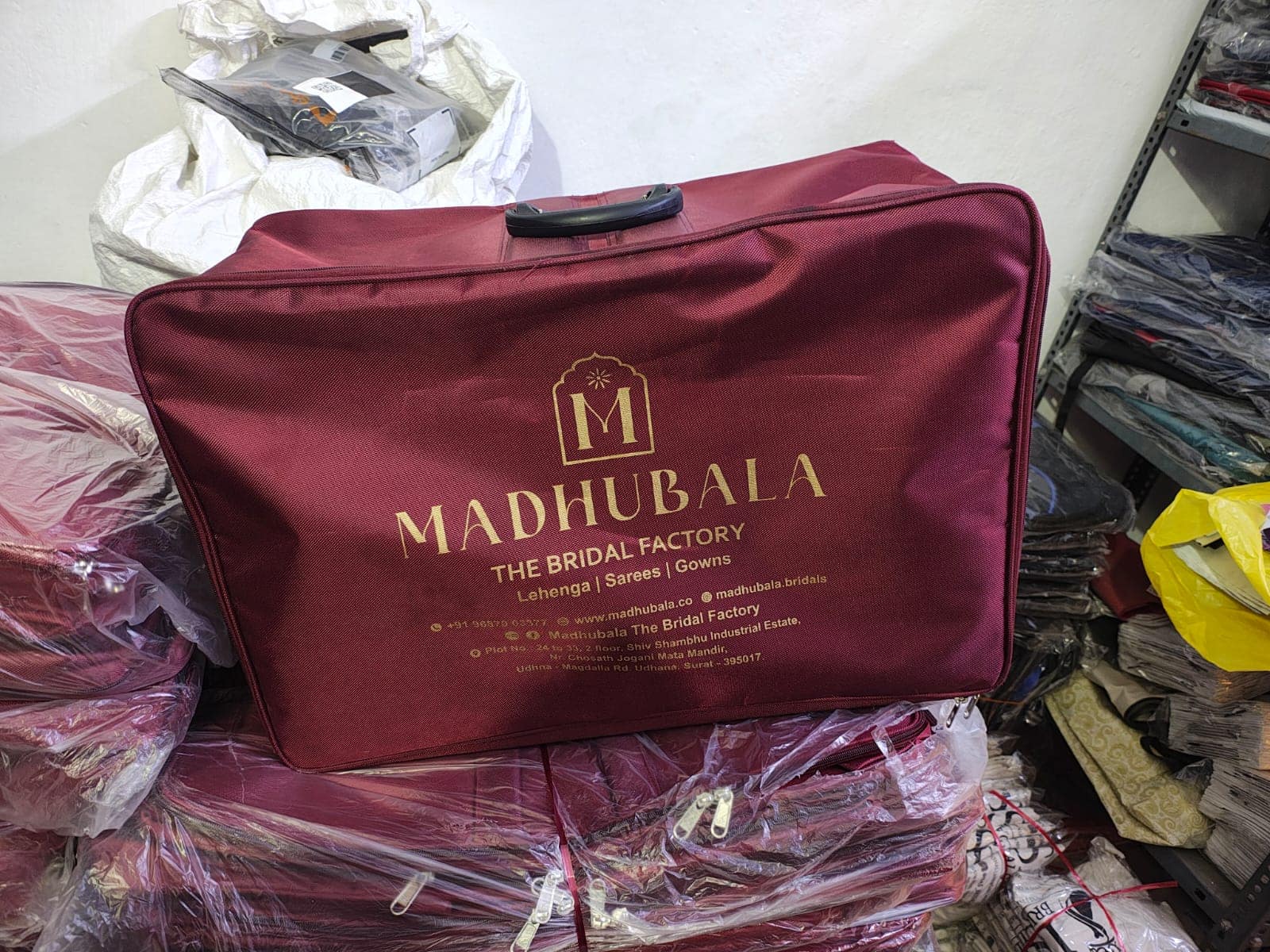 Duffel bag branded with a client logo, made by ABM Bags in Hyderabad